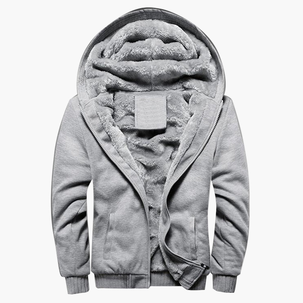 Men's Winter Hoodie Jacket with Fleece Lining – Casual Style for Cold Days