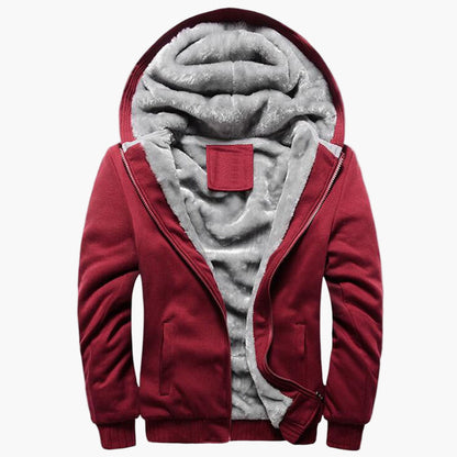 Men's Winter Hoodie Jacket with Fleece Lining – Casual Style for Cold Days