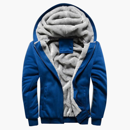 Men's Winter Hoodie Jacket with Fleece Lining – Casual Style for Cold Days