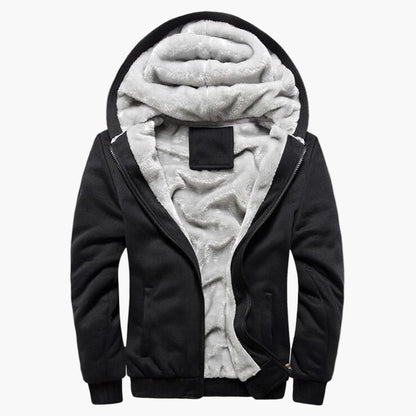 Men's Winter Hoodie Jacket with Fleece Lining – Casual Style for Cold Days