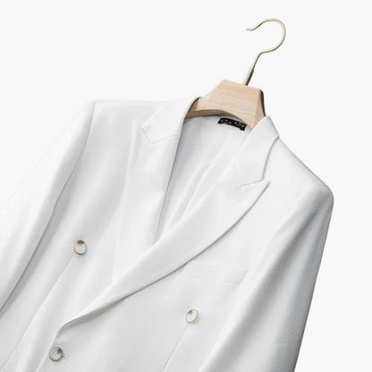 Men's Double-Breasted Blazer – Elegant Suit Jacket for Festive Occasions and Business