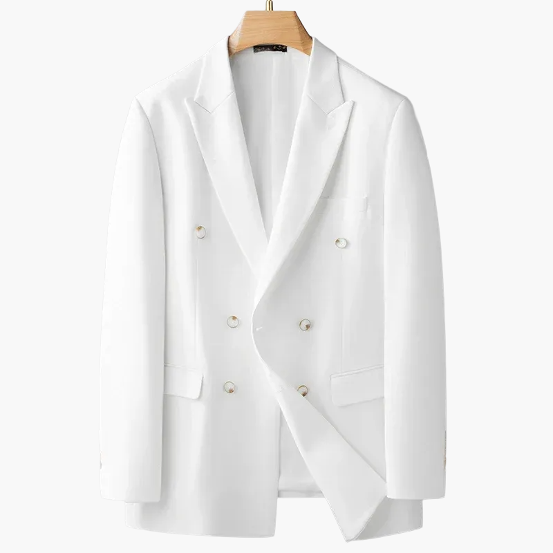 Men's Double-Breasted Blazer – Elegant Suit Jacket for Festive Occasions and Business