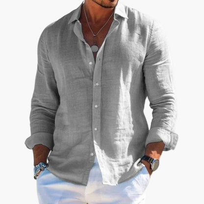 Men's Casual Shirt with Turn-Down Collar – Modern Long-Sleeve Shirt for Everyday and Vacation