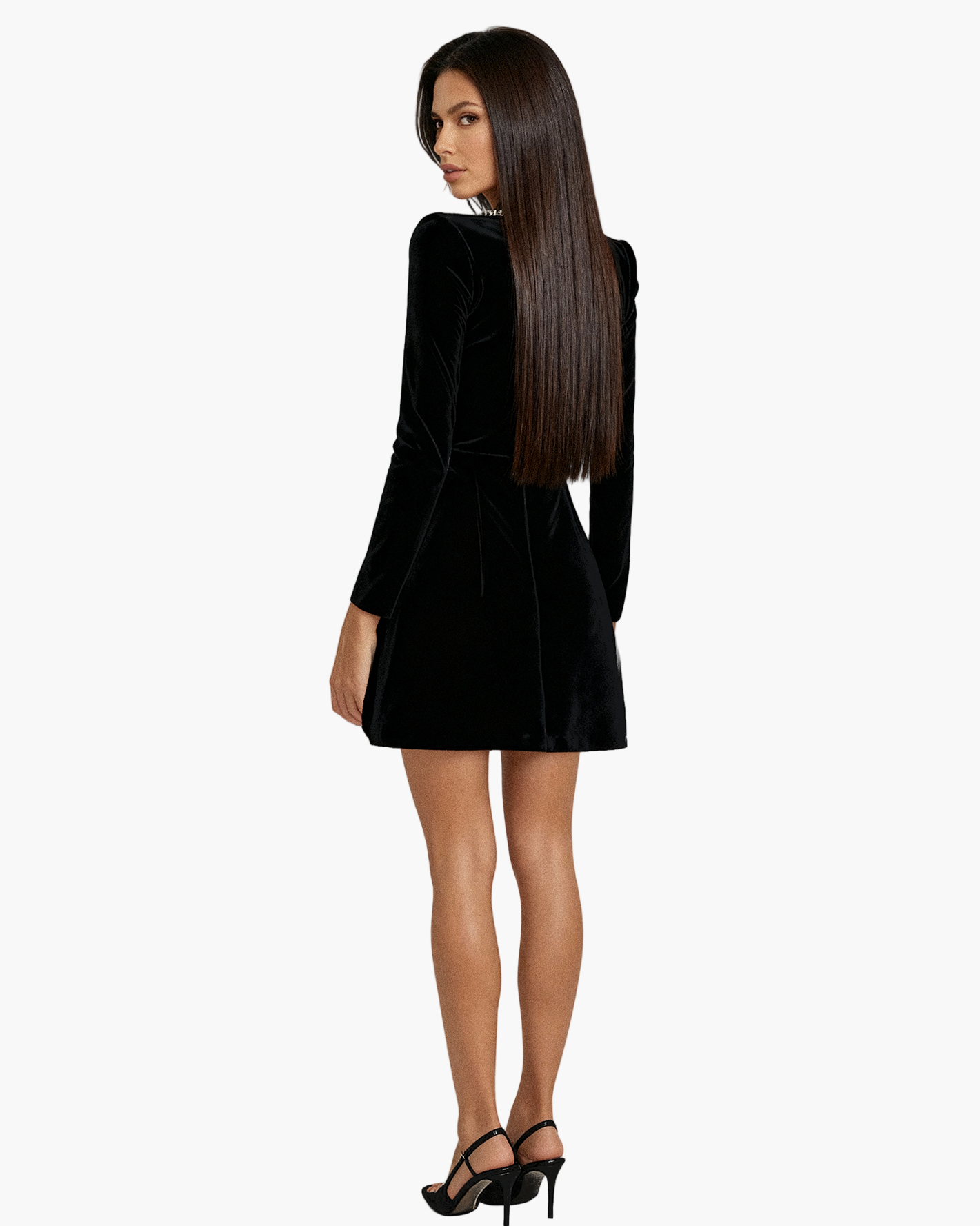 Women's Festive Mini Dress with Crystal Embellishment and Elegant Cut – Perfect for Special Occasions
