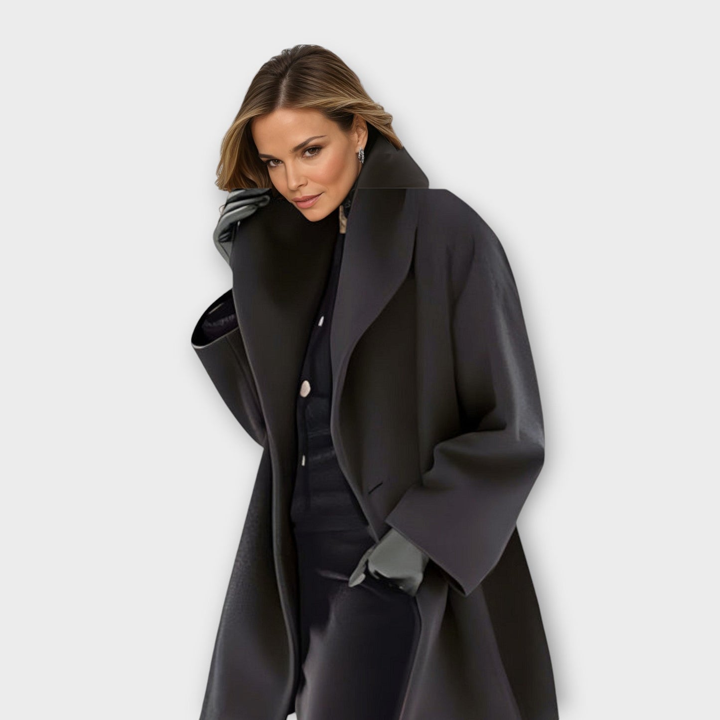 Women's Oversize Coat with Modern Lapel – Elegant Business & Everyday Look