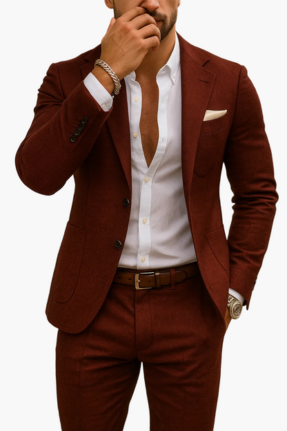 Men's Modern Slim Fit Suit for Work, Wedding & Leisure – Elegant Style for Every Occasion