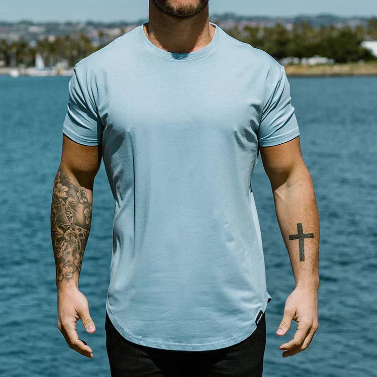 Men's Exercise Shirt Slim Fit – Athletic Muscle Shirt for Training & Leisure