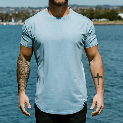 Men's Exercise Shirt Slim Fit – Athletic Muscle Shirt for Training & Leisure