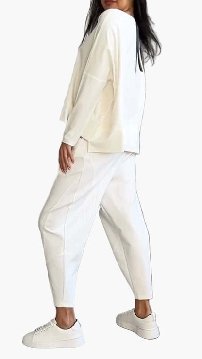 Women's Two-Piece Cozy Lounge Set – Fashionable Casual Suit for Home & Everyday Use