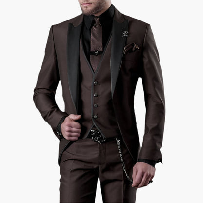 Men's 3-Piece Slim Fit Suit Set – Elegant Business & Wedding Suit