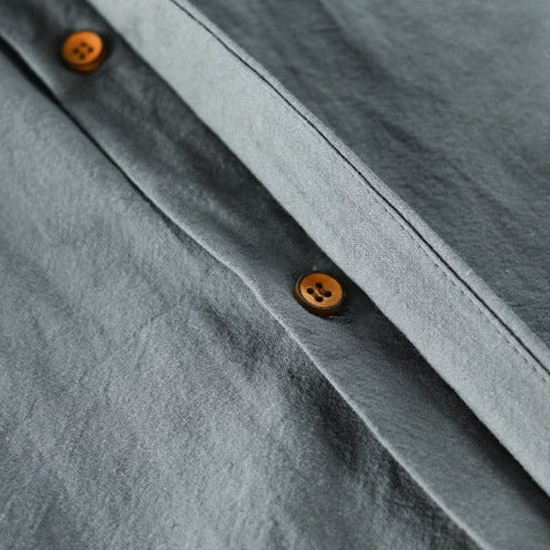 Men's Stand Collar Casual Shirt Vintage Style – Modern Long Sleeve Shirt for Everyday and Business