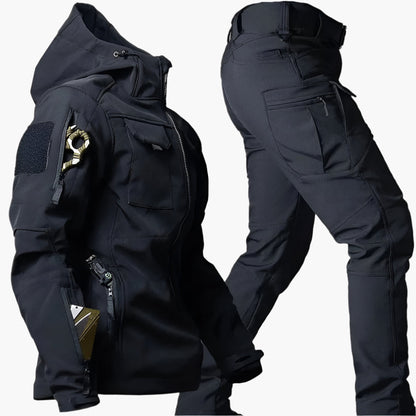 Men's Outdoor Tactical Softshell Suit – Wind- & Waterproof Functional Jacket with Pants for Adventure, Hiking & Survival