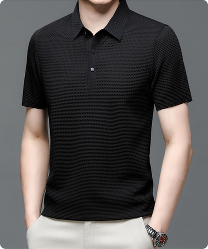Men's Polo Shirt with Textured Pattern – Modern Casual and Business Polo Shirt