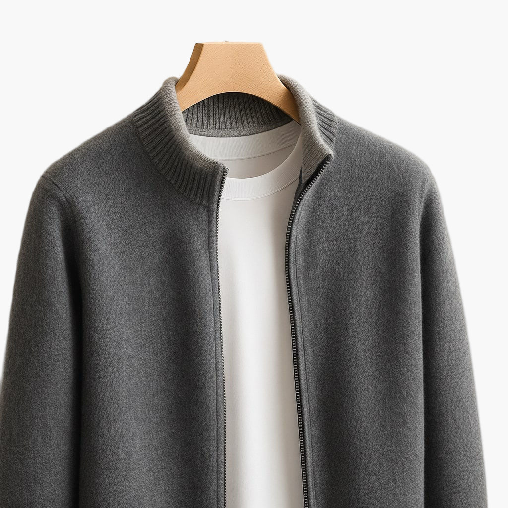 Men's cardigan with zipper – Modern business and casual style