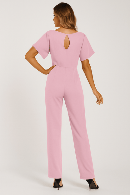 Damen Jumpsuit mit Gürtel – Eleganter Overall für Büro und Freizeit