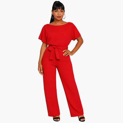 Damen Jumpsuit mit Gürtel – Eleganter Overall für Büro und Freizeit