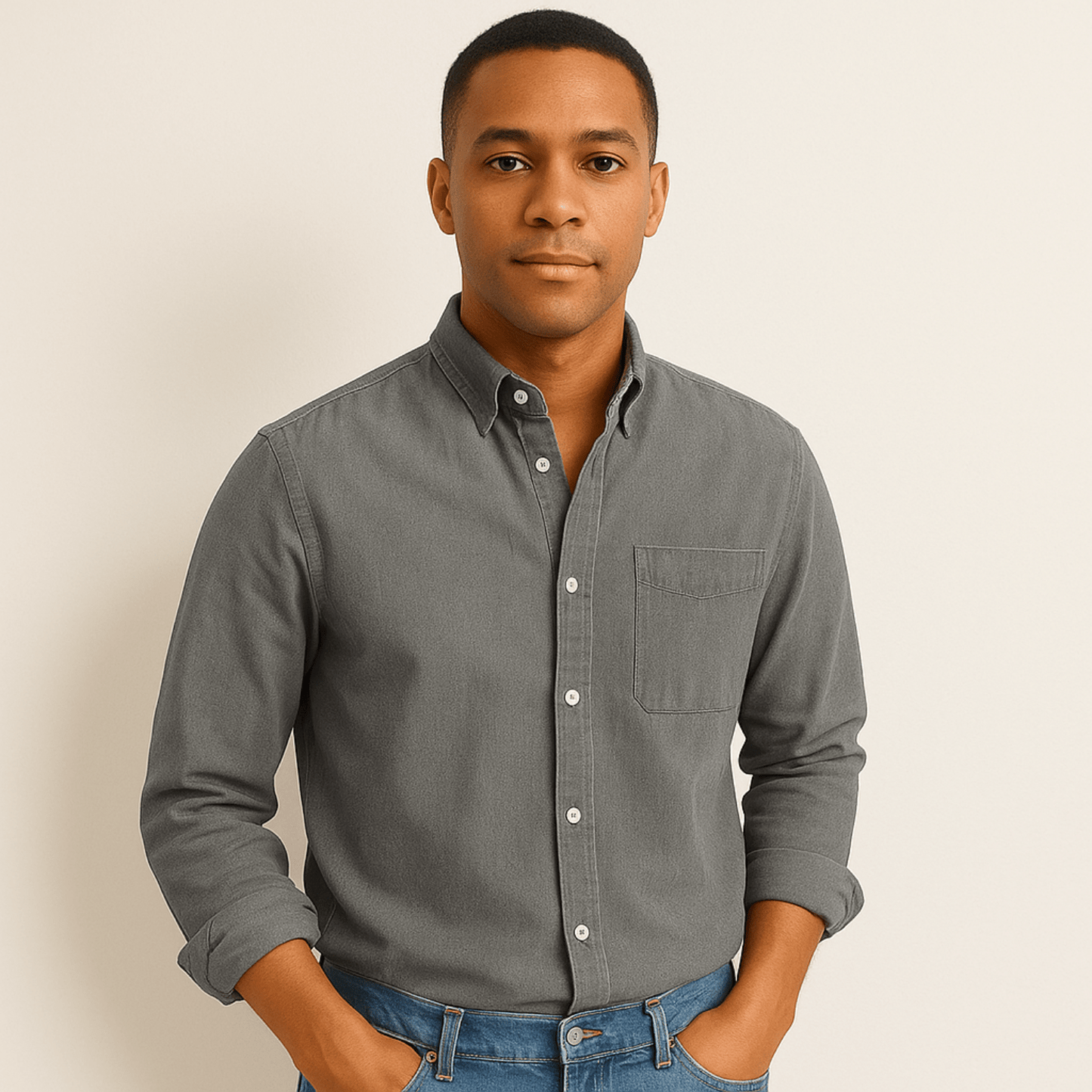 Men's Casual Shirt – Classic Style & Versatile Look for Everyday and Office