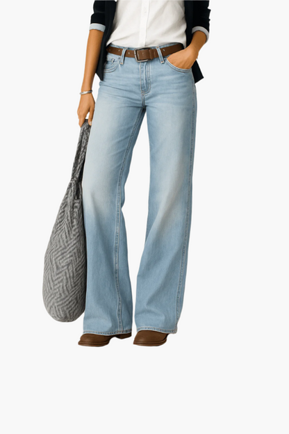 Women's Wide Leg Jeans – Casual 5-Pocket Denim Pants for Everyday & Leisure