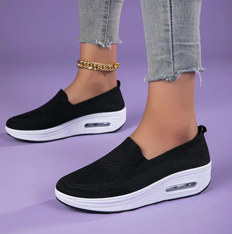 Women's slip-on casual shoes with comfortable sole and ergonomic support