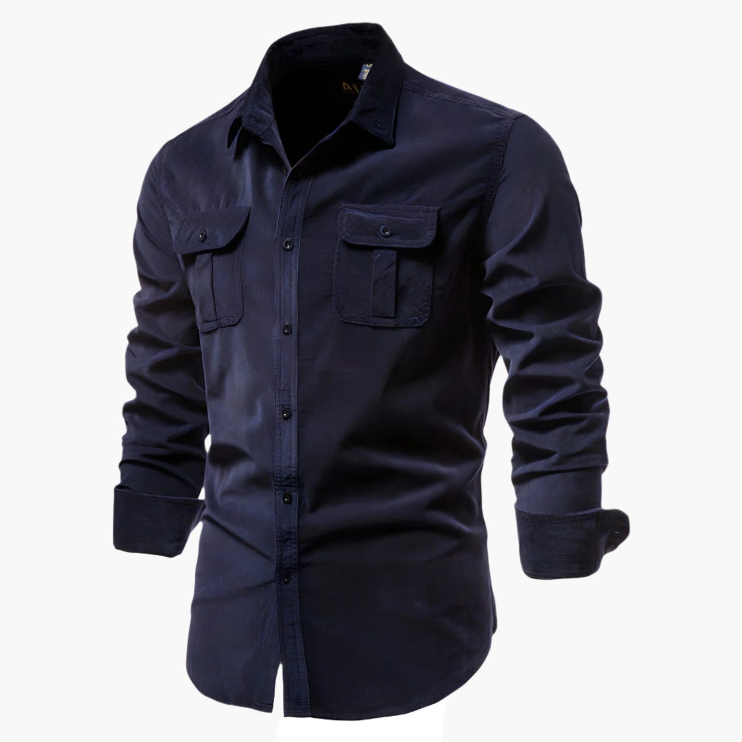 Men's Casual Shirt Slim Fit – Modern Long-Sleeve Shirt with Chest Pockets, Business & Everyday