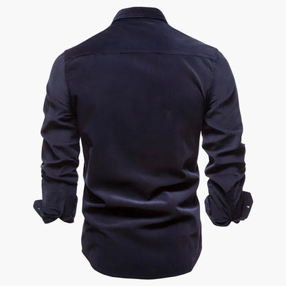Men's Casual Shirt Modern Slim Fit with Chest Pockets – Long Sleeve, Versatile, Stylish