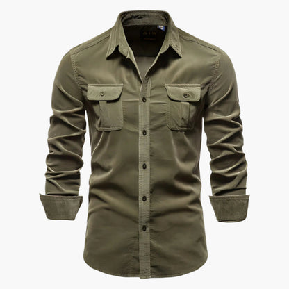 Men's Casual Shirt Slim Fit – Modern Long-Sleeve Shirt with Chest Pockets, Business & Everyday