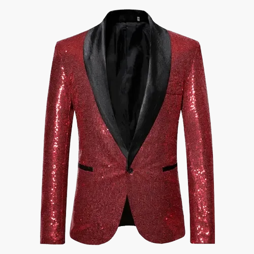 Men's glitter blazer for festive occasions – elegant party blazer with sequins