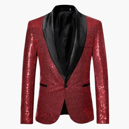 Men's glitter blazer for festive occasions – elegant party blazer with sequins