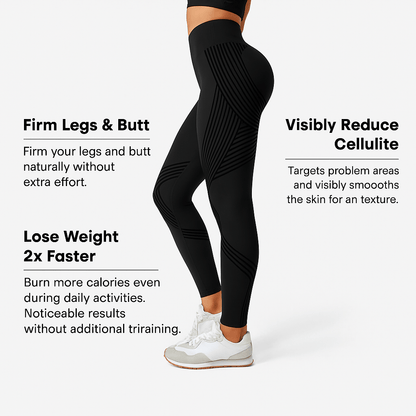 Women's Seamless Tights with Anti-Cellulite Effect – Figure-Shaping Sports and Exercise Pants
