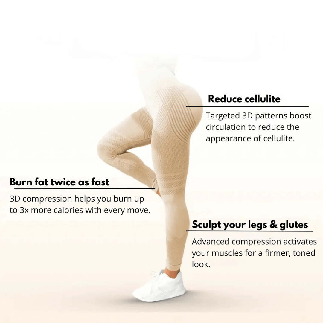 Women's Seamless Tights with Anti-Cellulite Effect – Figure-Shaping Sports and Exercise Pants