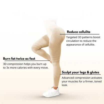 Women's Seamless Tights with Anti-Cellulite Effect – Figure-Shaping Sports and Exercise Pants