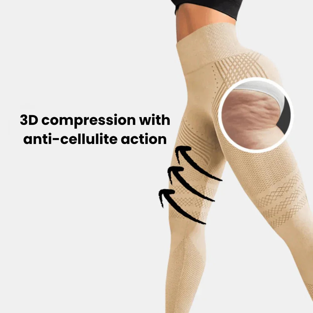 Women's Seamless Tights with Anti-Cellulite Effect – Figure-Shaping Sports and Exercise Pants