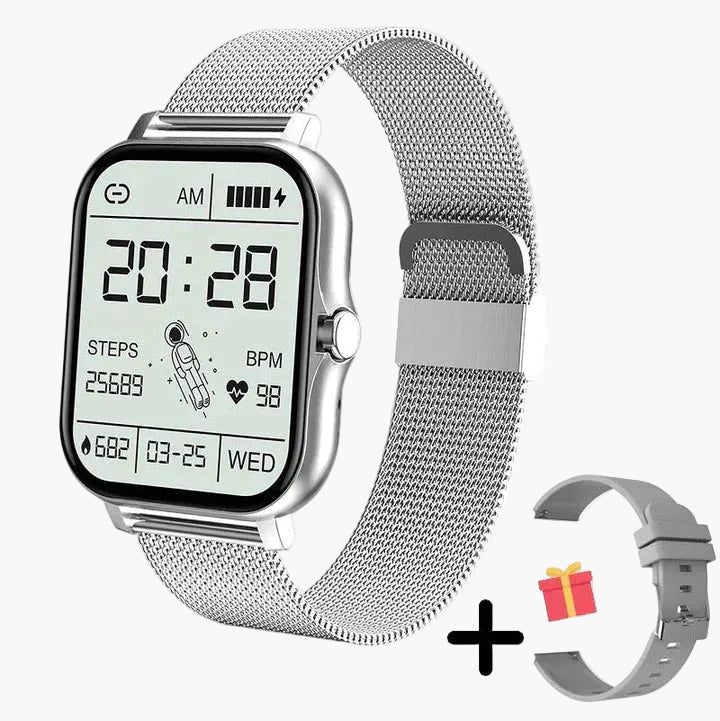 Women's intelligent wristwatch fitness tracker with health features and application notifications