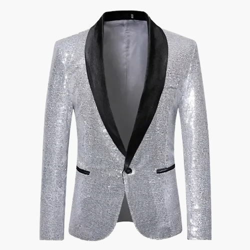 Men's glitter blazer for festive occasions – elegant party blazer with sequins