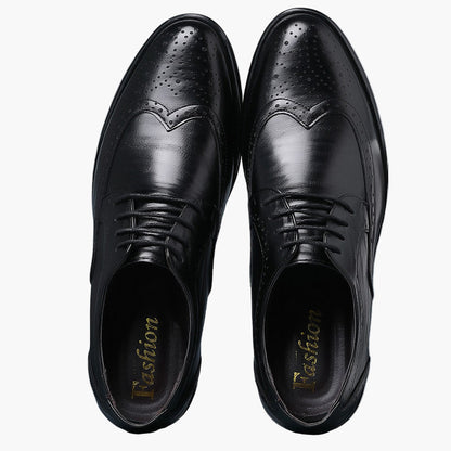 Men's Oxford Business Shoes with Brogue Pattern – Elegant Lace-up Shoes for Formal Occasions
