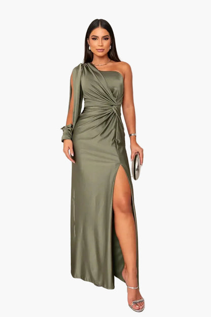 Women's One-Shoulder Evening Dress Elegant Asymmetrical Festive Gala