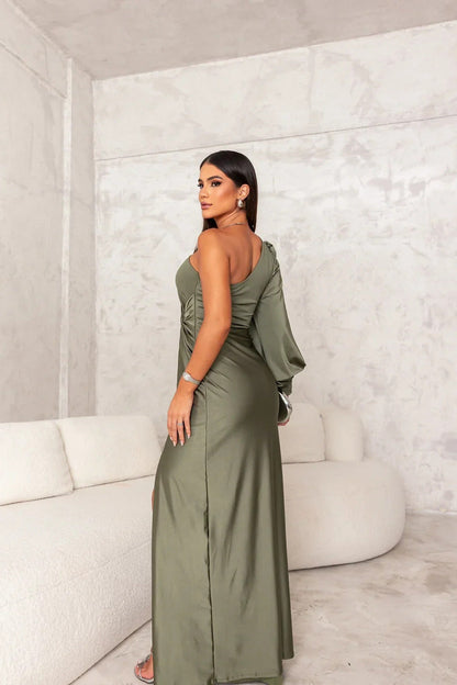 Women's One-Shoulder Evening Dress Elegant Asymmetrical Festive Gala