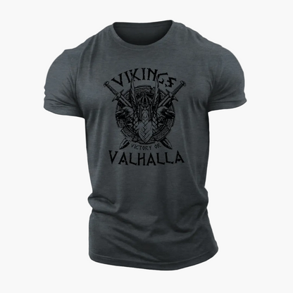 Herren T-Shirt Wikinger Vintage Stil – Victory or Valhalla Motiv