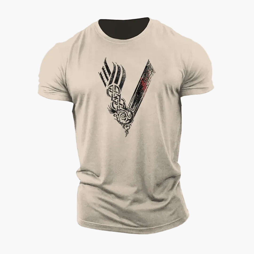 Men's Viking Warrior Shirt – Three-Dimensional Print, Fitted Style, Perfect for Sports and Leisure