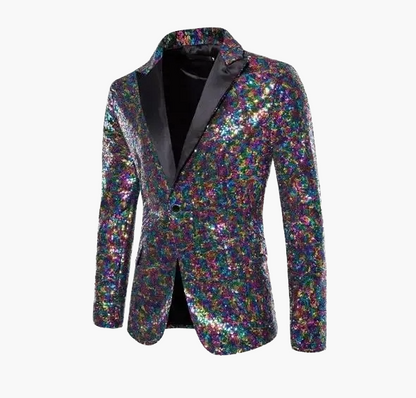Men's glitter blazer for festive occasions – elegant party blazer with sequins