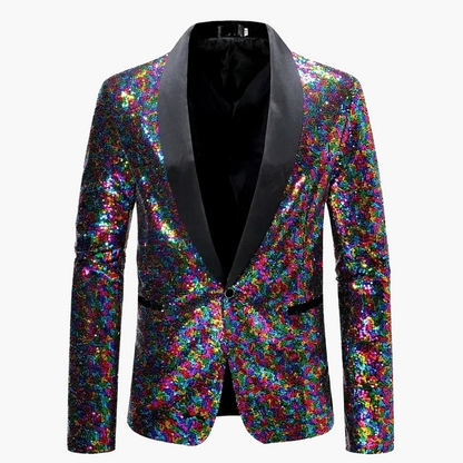 Men's glitter blazer for festive occasions – elegant party blazer with sequins