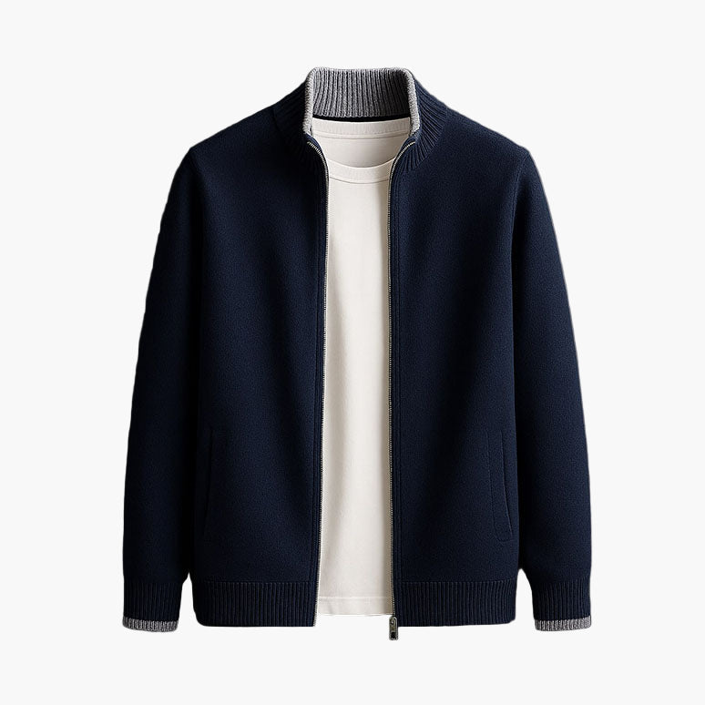 Men's cardigan with zipper – Modern business and casual style