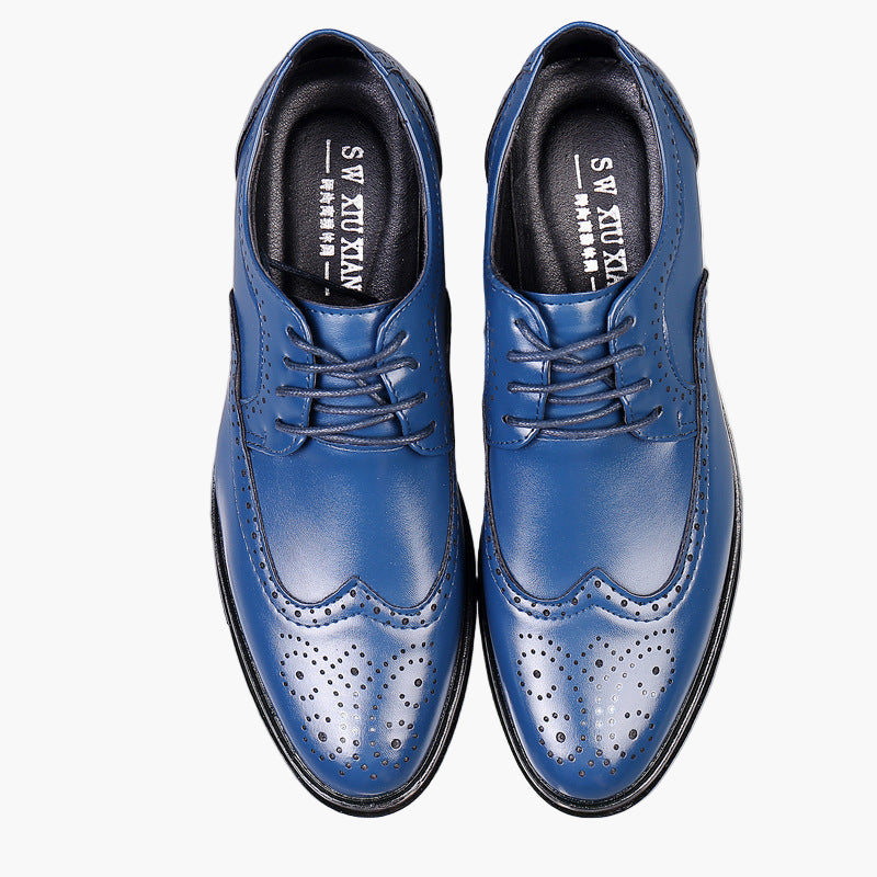Men's Oxford Business Shoes with Brogue Pattern – Elegant Lace-up Shoes for Formal Occasions