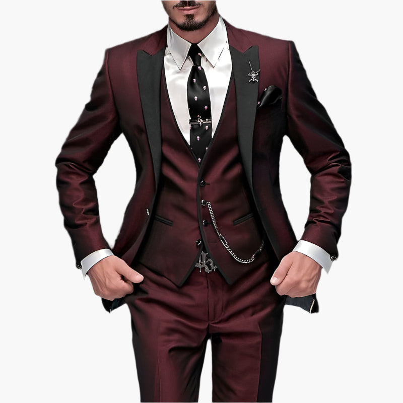 Men's 3-Piece Slim Fit Suit Set – Elegant Business & Wedding Suit